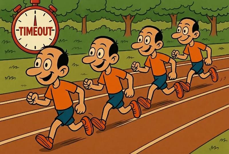 Jorge corriendo en una cinta, pausando brevemente entre cada paso para controlar el ritmo.