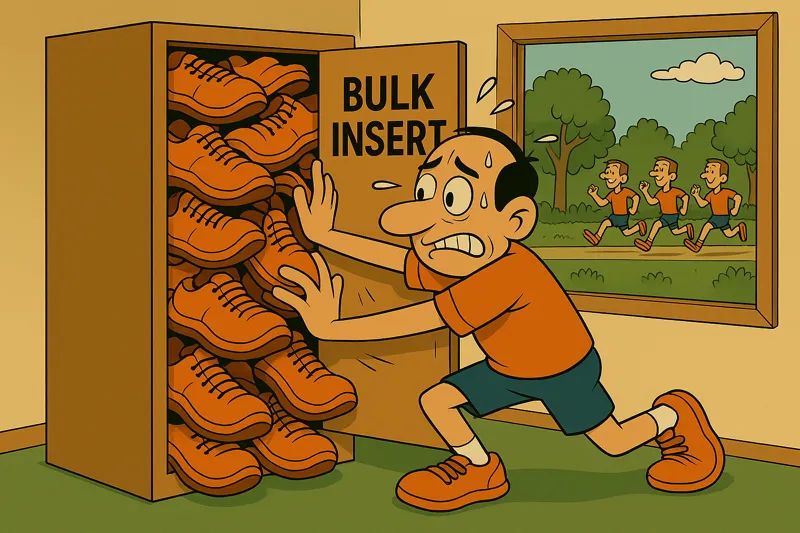 Jorge metiendo en un armario un montón de zapatillas a la vez.