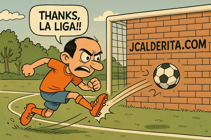 “¡Gracias, La Liga!” Un programador futbolista intenta marcar gol en la portería de su web, que es—literalmente—un muro de ladrillos.